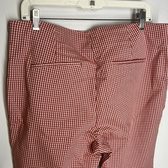 A new day capri long pants size 16 orange and white checker print NWOT - Picture 4 of 5